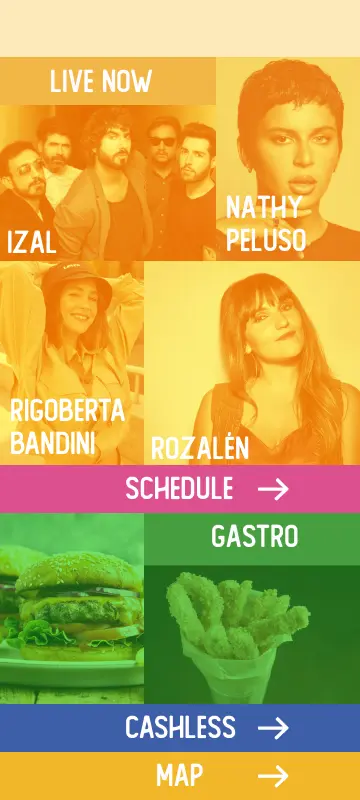 Interface of a festea web app for a festival